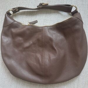 Chic Brown Leather Hobo Bag